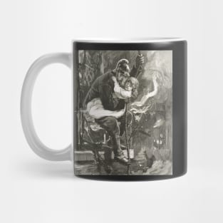 Victorian fireman rescuing a child Mug